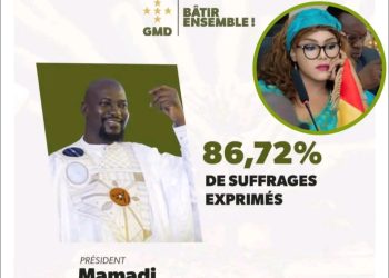 Guinée : élu avec 86,72 %, Maria Diané félicite Mamadi Doumbouya, candidat de la GMD