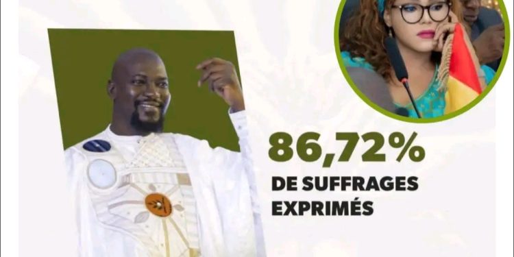 Guinée : élu avec 86,72 %, Maria Diané félicite Mamadi Doumbouya, candidat de la GMD