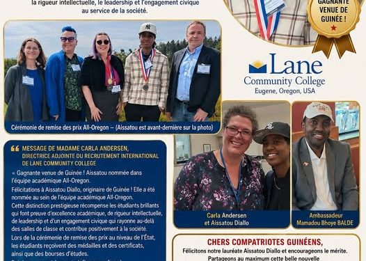 États-Unis : Une guinéenne distinguée dans la prestigieuse équipe académique All-Oregon