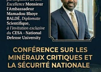 Minéraux critiques et sécurité nationale : l’Ambassadeur Mamadou Bhoye Baldé participera à la conférence conjointe du CESA et du CHESD