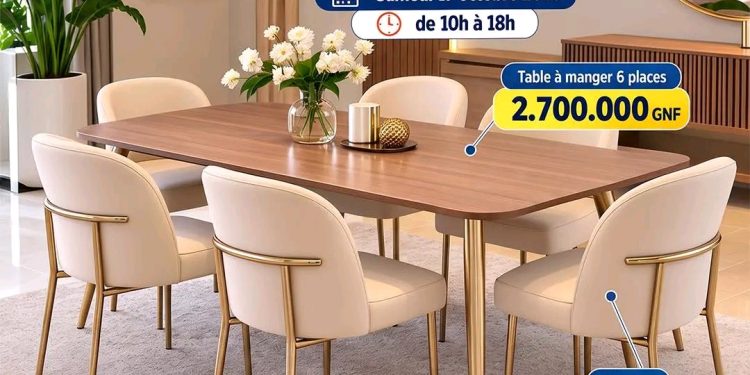 Guinée : Marifala annonce une vente flash sur les tables à manger et les chaises ce samedi